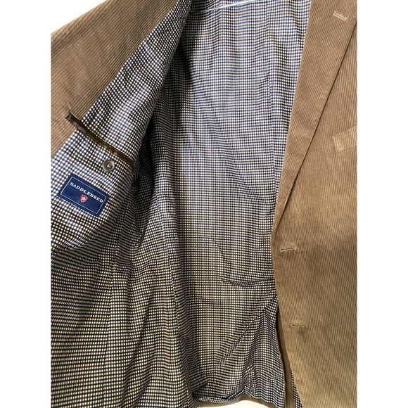 Mens Saddlebred 44S Brown Corduroy Blazer Sport Coat Cotton 2 Button Preppy - Picture 9 of 14